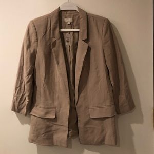 Loft 3/4 Sleeve Blazer Beige size 6